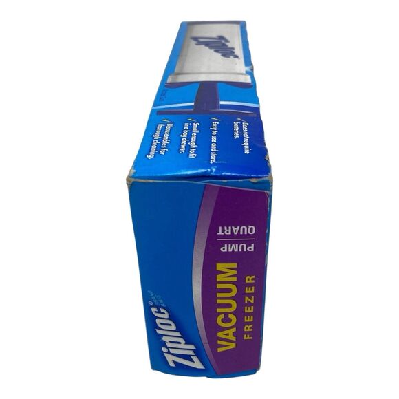 Ziploc Vacuum Starter Kit Pump and 3 Quart Freezer Bags NOS Sealed Storage New - Picture 3 of 7